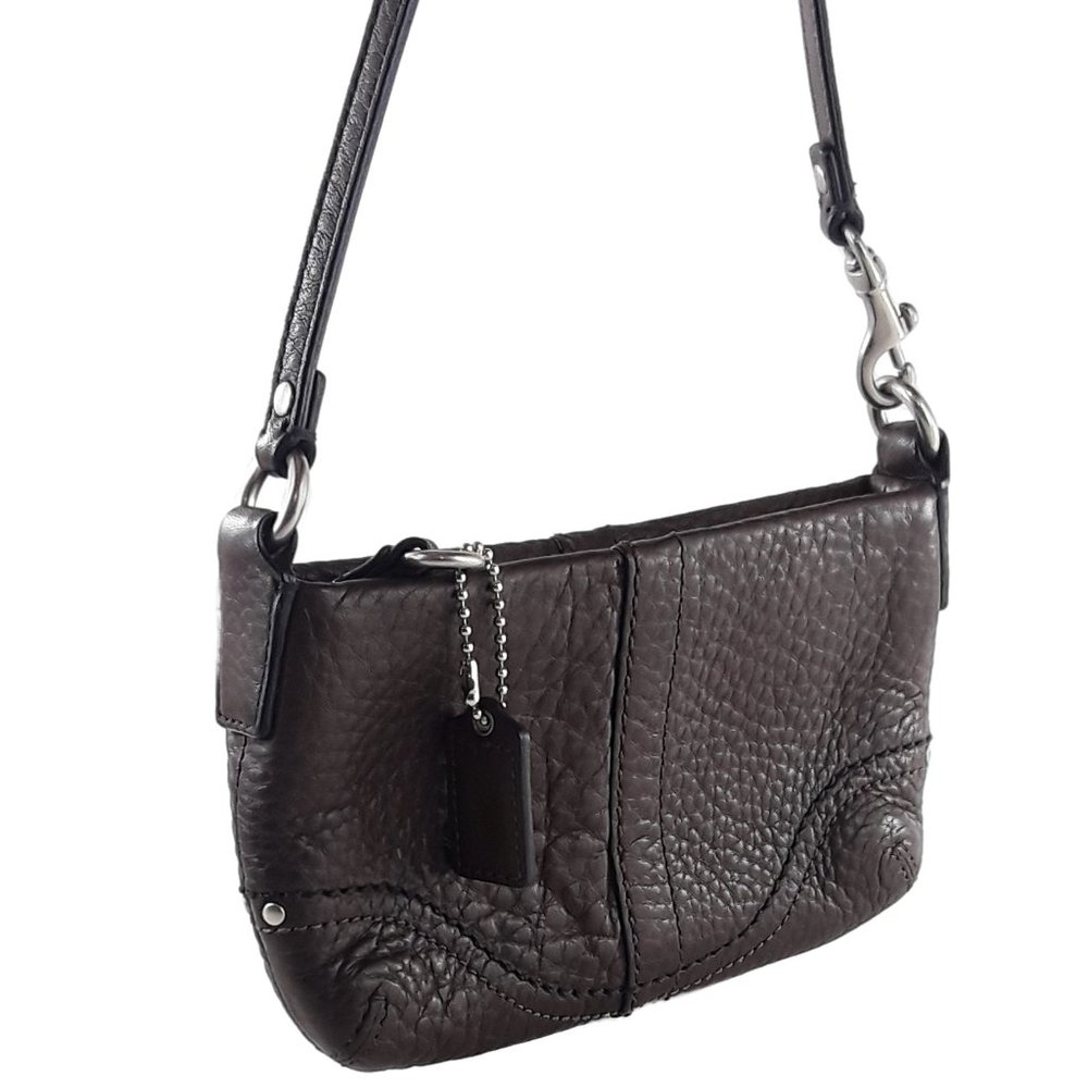 Coach Brown Leather Mini Bag Wristlet Clutch